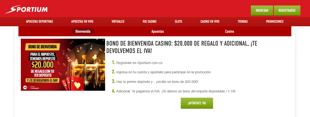 sportium bono bienvenida casino